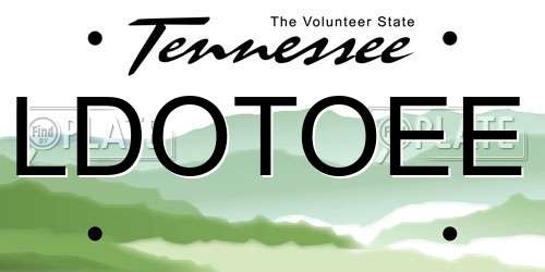 LDOTOEE Tennessee License Plate