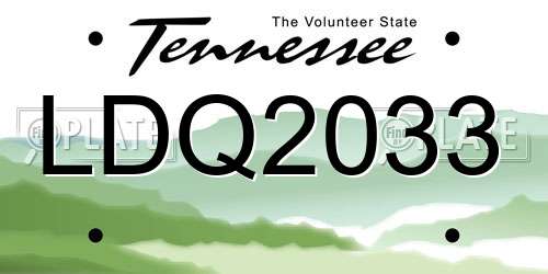 LDQ2033 Tennessee License Plate