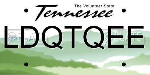 LDQTQEE Tennessee License Plate