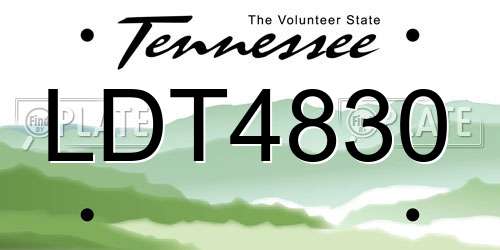 LDT4830 Tennessee License Plate