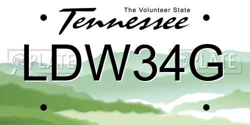 LDW34G Tennessee License Plate