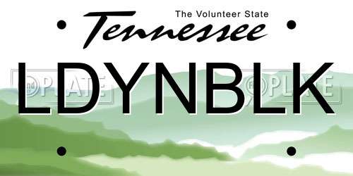 LDYNBLK Tennessee License Plate