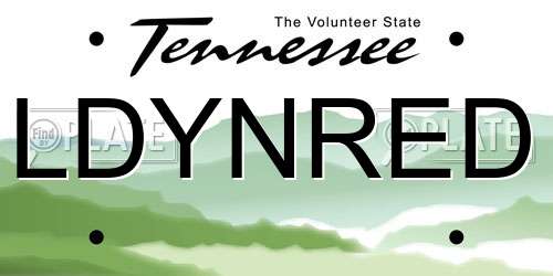 LDYNRED Tennessee License Plate