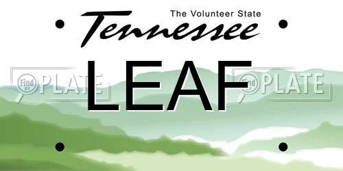 LEAF Tennessee License Plate