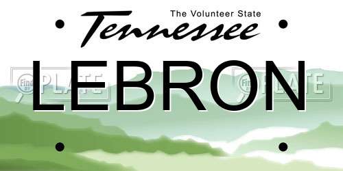 LEBRON Tennessee License Plate