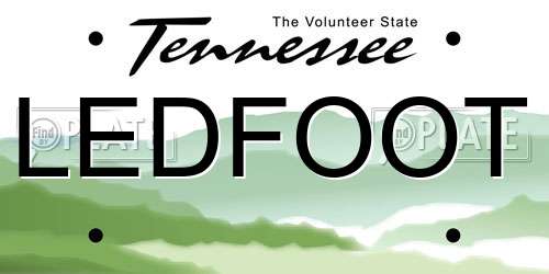 LEDFOOT Tennessee License Plate