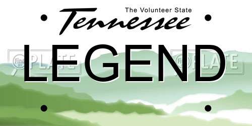 LEGEND Tennessee License Plate