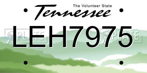 LEH7975 Tennessee License Plate