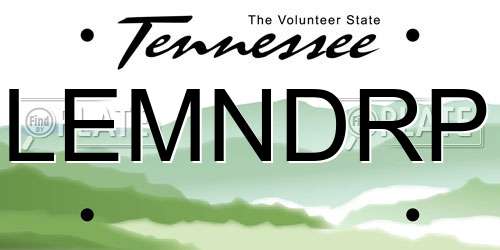 LEMNDRP Tennessee License Plate