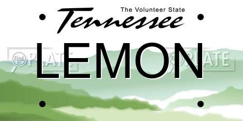 LEMON Tennessee License Plate