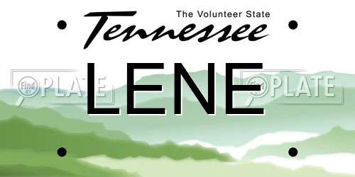 LENE Tennessee License Plate