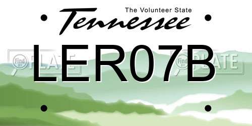 LER07B Tennessee License Plate