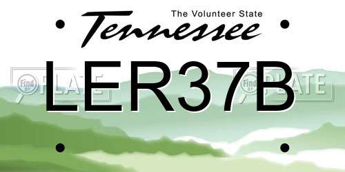 LER37B Tennessee License Plate
