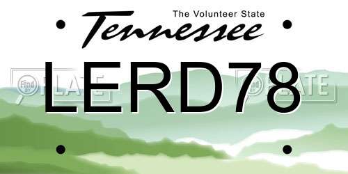 LERD78 Tennessee License Plate