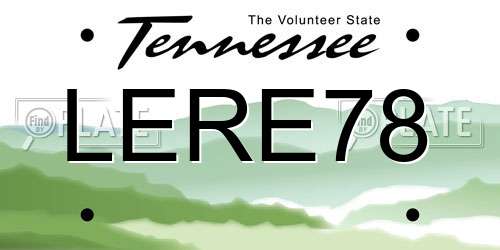 LERE78 Tennessee License Plate