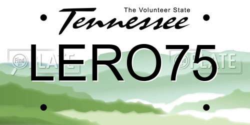 LERO75 Tennessee License Plate