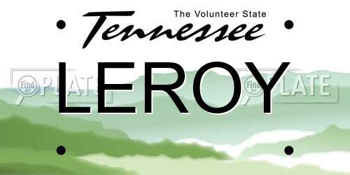 LEROY Tennessee License Plate