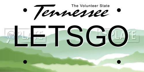 LETSGO Tennessee License Plate