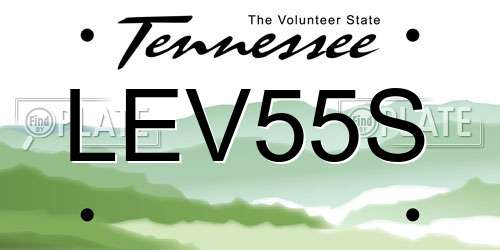 LEV55S Tennessee License Plate