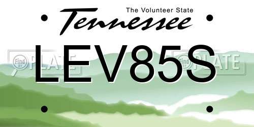 LEV85S Tennessee License Plate