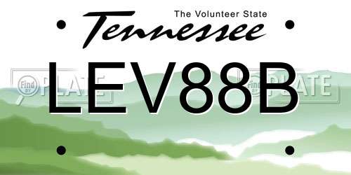 LEV88B Tennessee License Plate