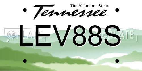 LEV88S Tennessee License Plate