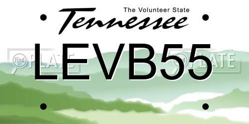 LEVB55 Tennessee License Plate