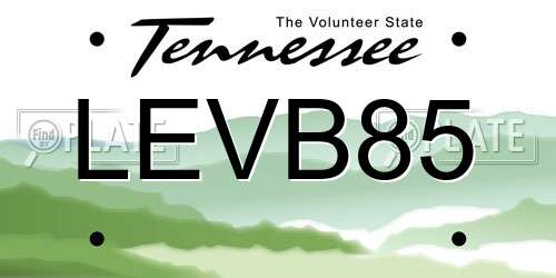 LEVB85 Tennessee License Plate