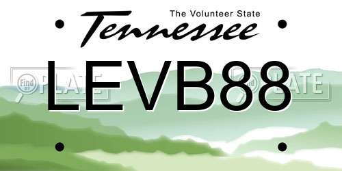 LEVB88 Tennessee License Plate