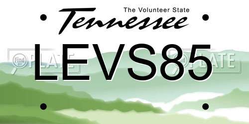 LEVS85 Tennessee License Plate