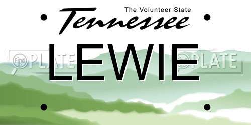 LEWIE Tennessee License Plate