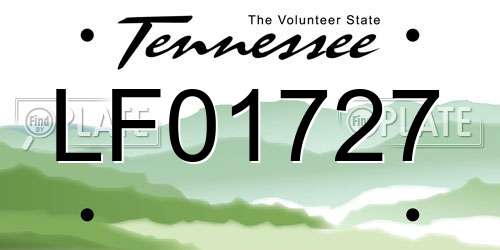 LF01727 Tennessee License Plate