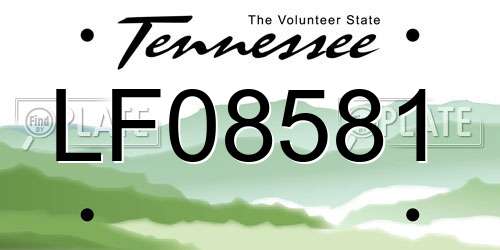 LF08581 Tennessee License Plate