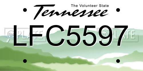 LFC5597 Tennessee License Plate
