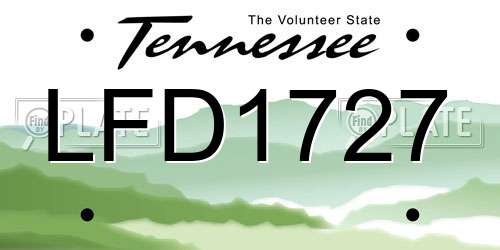 LFD1727 Tennessee License Plate