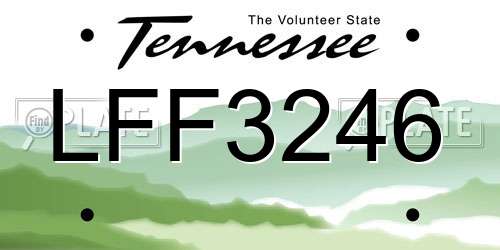 LFF3246 Tennessee License Plate