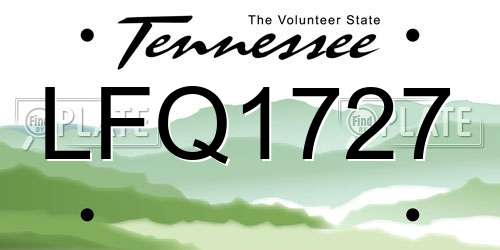 LFQ1727 Tennessee License Plate