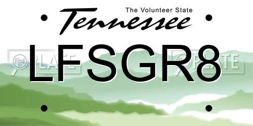 LFSGR8 Tennessee License Plate