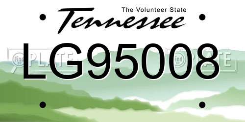LG95008 Tennessee License Plate