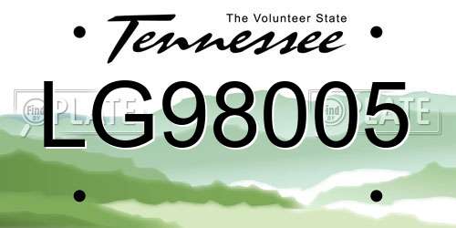 LG98005 Tennessee License Plate