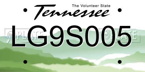 LG9S005 Tennessee License Plate