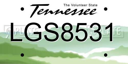 LGS8531 Tennessee License Plate