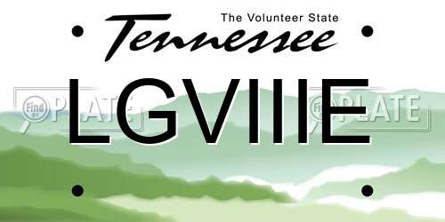 LGVIIIE Tennessee License Plate