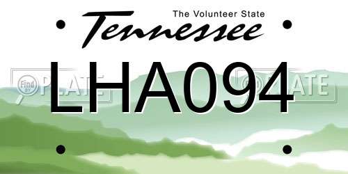 LHA094 Tennessee License Plate