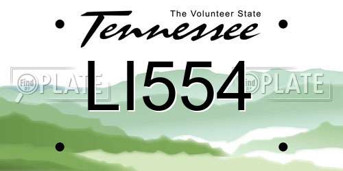 LI554 Tennessee License Plate