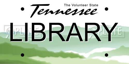 LIBRARY Tennessee License Plate
