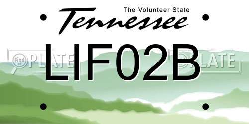 LIF02B Tennessee License Plate