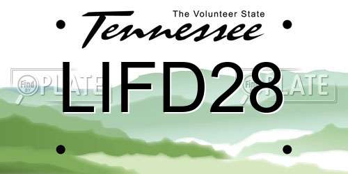 LIFD28 Tennessee License Plate