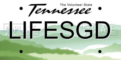 LIFESGD Tennessee License Plate
