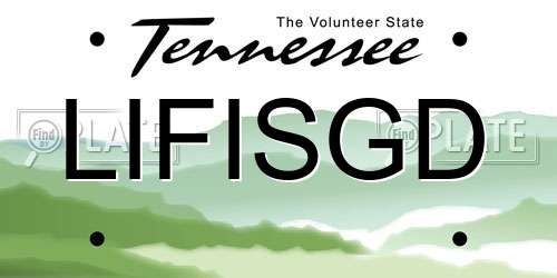 LIFISGD Tennessee License Plate